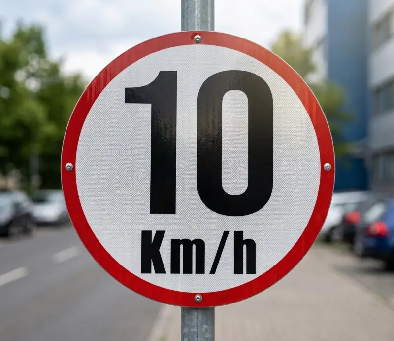 Señal circular de velocidad máxima 10 km/h